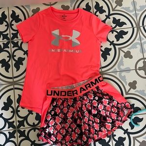 Girls Under Armour shirt and shirt combo…. Both items size small